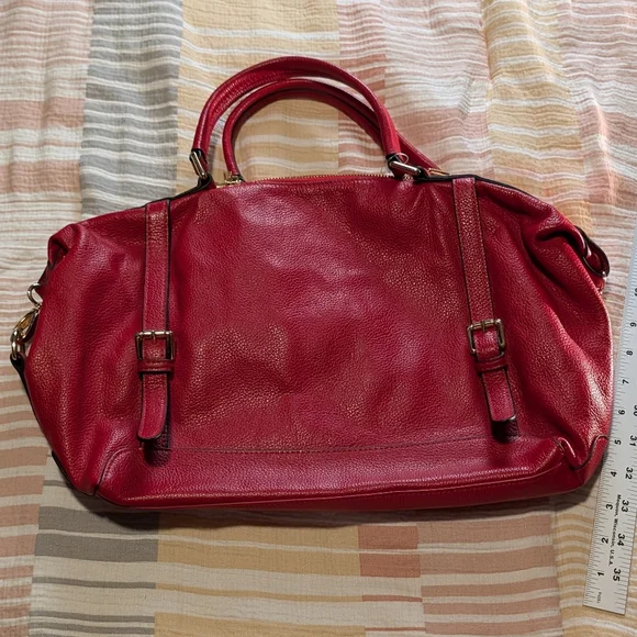Ora Delphine red leather purse - Picture 1 of 7